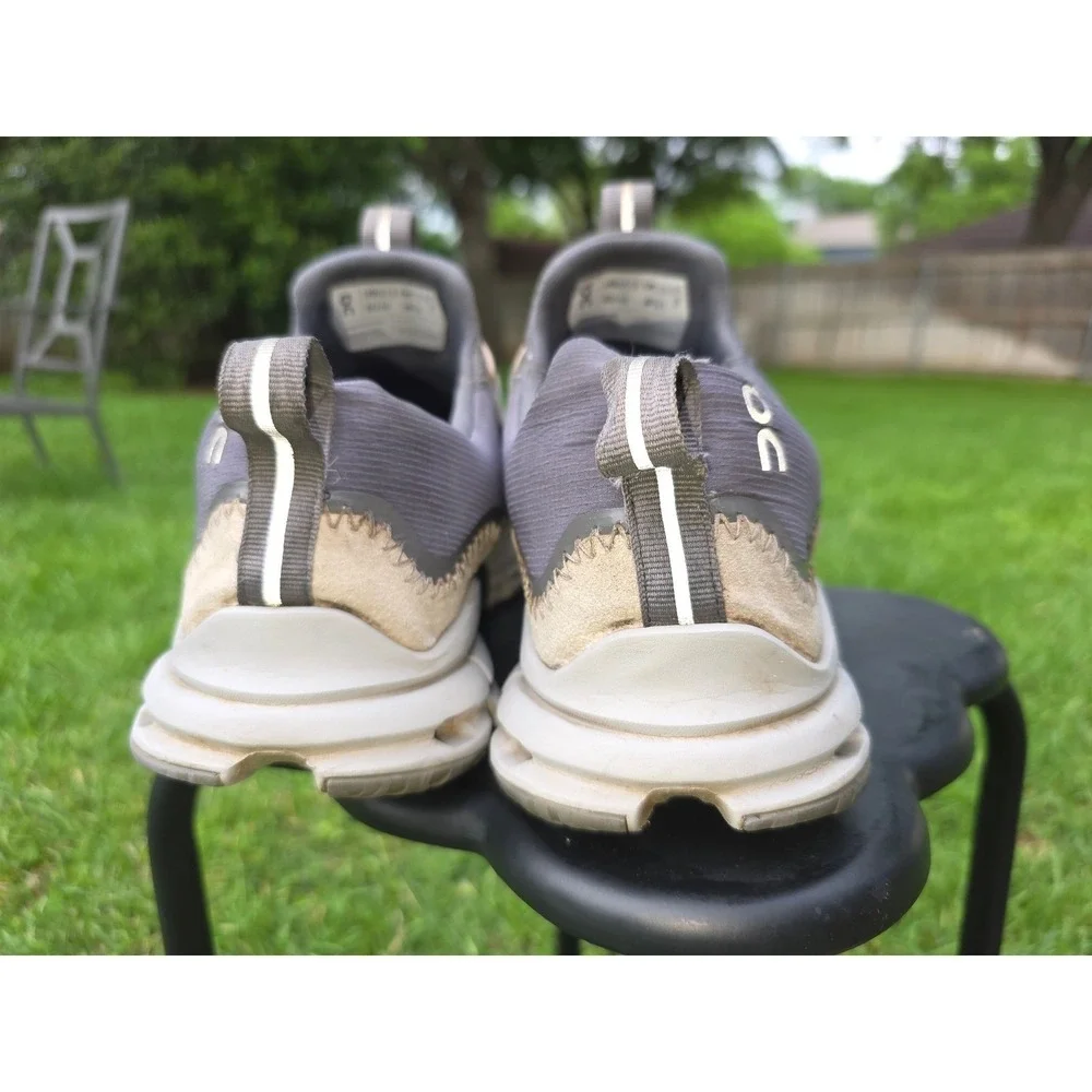 On Running Cloudaway Grey Beige Travel Sneakers Mens 13 CloudTec Toggle Lace